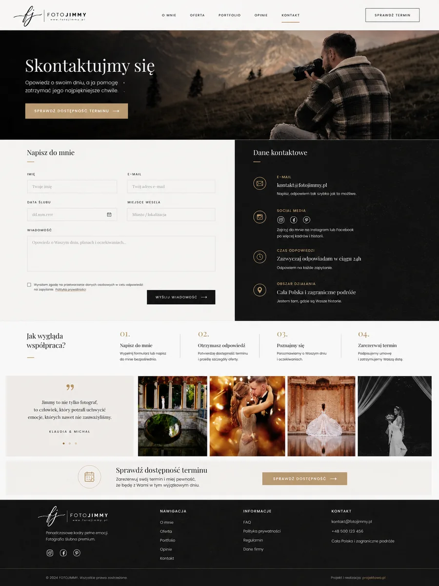 Strona internetowa Foto Jimmy — realizacja Artproject Studio